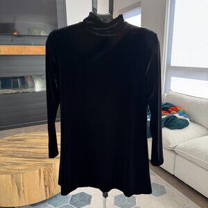 Joan Vass Black Velour coordinating set. Tunic and pants.